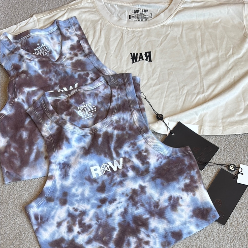 New RAW Gear Tie-Dye Tank Tops and Crop Tee